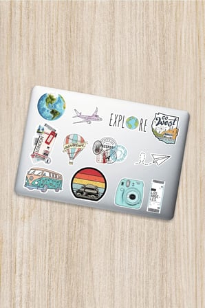 Seyahat Travel Adventure Temalı Laptop Notebook Tablet Telefon Sticker Set 005