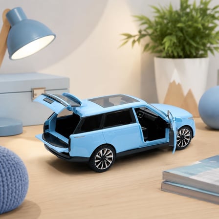 Sürtmeli Sesli ve Işıklı Lüx Oyuncak Araba, Kapıları ve Bagajı Açılan SUV Model Araç, Gerçekçi Detaylı Prestij Araba Oyuncağı, Çocuklar İçin Sürtmeli Model Araba VRD10713 (MAVİ)