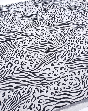 Siyah Gri Desenli Dolgun Esnek Jakarlı Örme Kumaş Hırkalık & Kazaklık 160x85cm