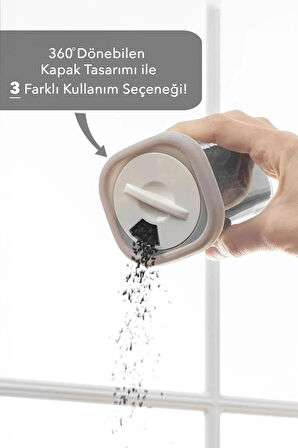 Liona 12'li 24 Parça Kilitlenebilir Hava Almaz Döner Başlıklı Kapaklı Baharatlık-Saklama Kabı Seti