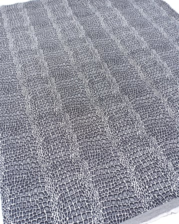 Siyah Gri Desenli Dolgun Esnek Jakarlı Örme Kumaş Hırkalık & Kazaklık 160x100cm