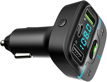 PDAteknoloj F9 Araç Fm Transmitter 5.3 Bluetooth Araç Kiti Usb Type-C Hızlı Şarj Çıkışlı Çakmaklık Girişli (F9)