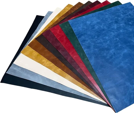 Crazy Horse Parça Deri, Deri Hobi Uğraşlarında DIY Cüzdan, Kartlık, Çanta vb İçin Panel Kesim Hakiki Deri Parçası, 1 Adet (Bordo, 50x40 cm)