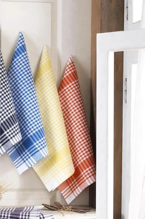 DENİZLİ ÇEYİZ 8 Adet Pötikareli Mutfak Kurulama Bezi 50x70 Cm Çok Rekli 50 x 70