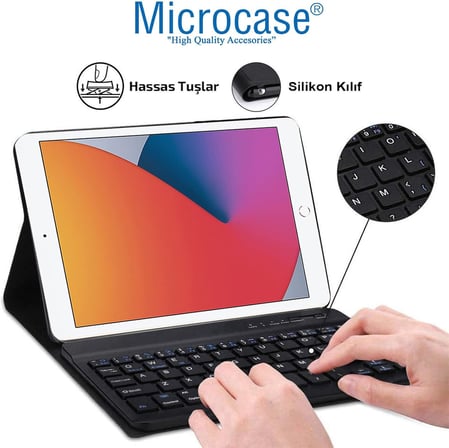 iPad 8.Nesil 10.2 inch 2020 Bluetooth Klavyeli Standlı Kılıf - BKK4