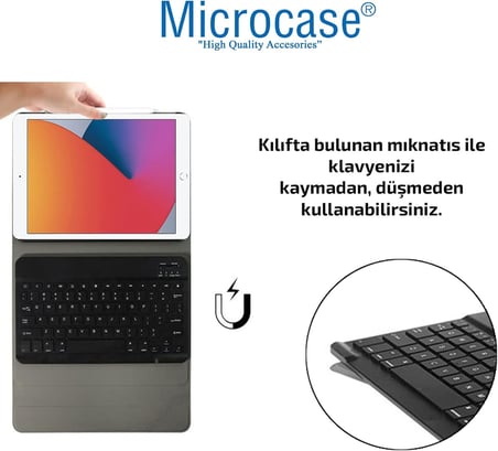 iPad 8.Nesil 10.2 inch 2020 Bluetooth Klavyeli Standlı Kılıf - BKK4