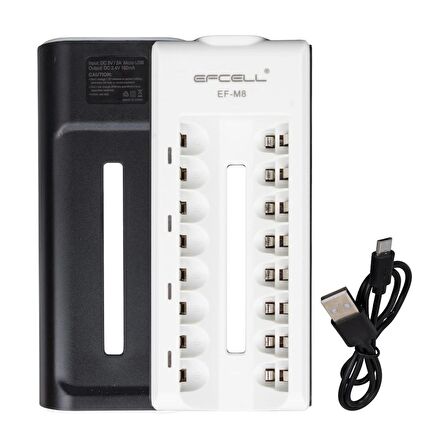 Efcell M8 AA/AAA 8'li Pil Şarj Cihazı
