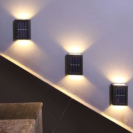 Tekli Solar Bahçe Aydınlatması Güneş Enerjili Bahçe Aydınlatması Duvar Lambası Çift Taraflı Aplik Işık Led Işık