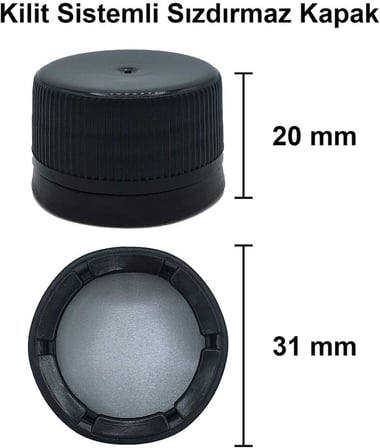 Afracam 500 ml Şeffaf Maraska Kilitli Kapaklı ve Kapüşonlu Boş Cam Şişe 30 Adet