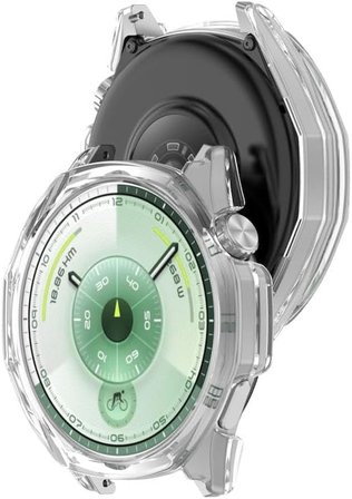 [Soft-Case] Huawei Watch GT6 46mm için 360° Kasa Koruyucu Yumuşak TPU Kılıf Dokunmatik ve Netliği Etkilemeyen GT6 Koruyucu Darbelere Karşı Huawei Watch GT 6 Ekran Koruyuculu Kılıf (Şeffaf)