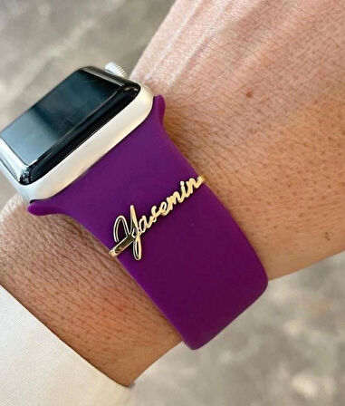 Apple Watch Uyumlu Gümüş Saat Isimlik
