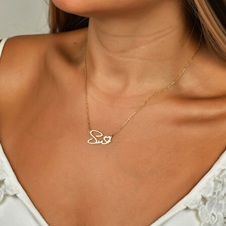 Kalbimdeki İsim Gümüş Kolye