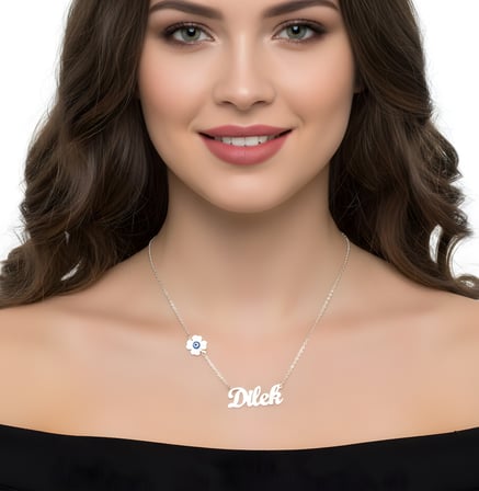 Şanslı İsim Gümüş Kolye - Rose