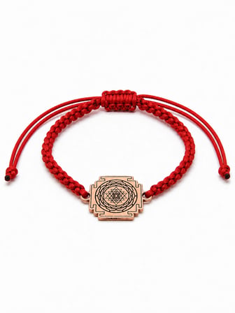 Sri Yantra Bolluk ve Denge Tılsımı Bakır Makrome Bileklik