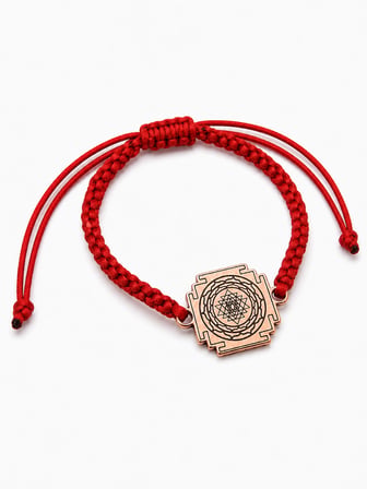 Sri Yantra Bolluk ve Denge Tılsımı Bakır Makrome Bileklik