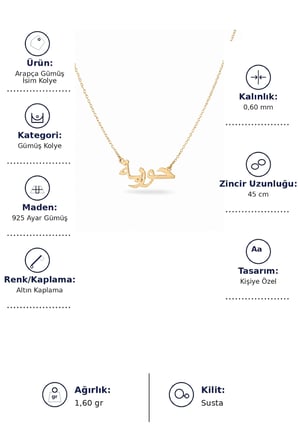 Arapça İsim Kolye - Altın