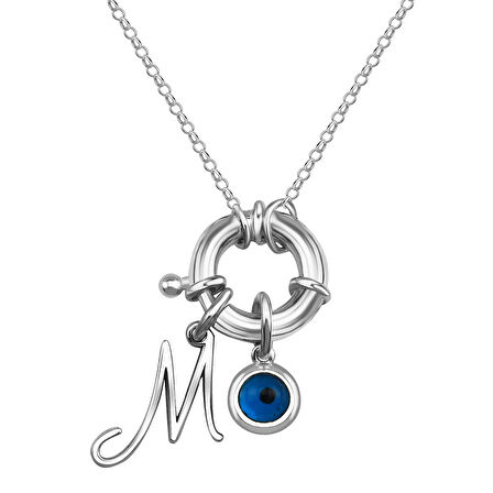 Charm Lock Harf Gümüş Kolye