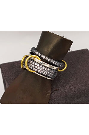 925 Ayar Çoklu Tarz Gümüş Yüzük