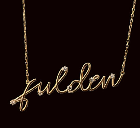 Yeni Trend Taşlı Gümüş İsim Kolye