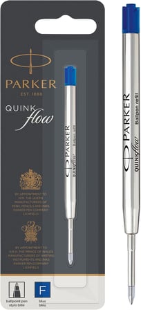 Parker 1950368 Quinkflow Tükenmez Kalem Yedeği, İnce Uç, Mavi