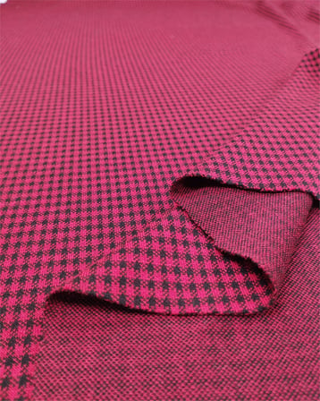 Kırmızı Siyah Pötikareli İnce Esnek Jakarlı Örme Kumaş Hırkalık & Kazaklık 140x200cm