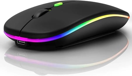 Şarj Edilebilir Tüm Cihazlara Uyumlu Sessiz Hızlı 2,4+5.0 Kablosuz Mouse (Siyah)