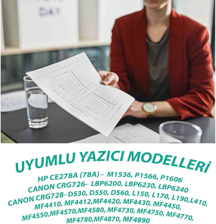 CE278A 1536dnf 1606dn P1606dn P1566 P1560 -2100 Sayfa Verimli Muadil Toner Kartuş