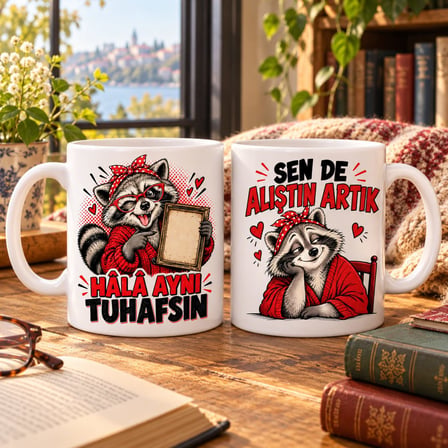 Eski Dost Notu 2'li Porselen Kupa Seti - MODEL 955