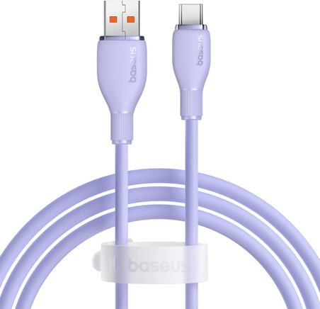 Pudding Hızlı Şarj Özellikli Type-C Kablo 100W, 1.2 Metre, Mor