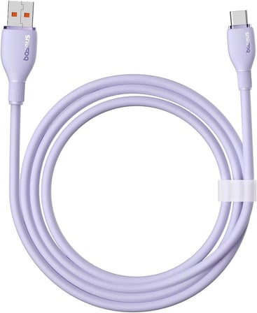 Pudding Hızlı Şarj Özellikli Type-C Kablo 100W, 1.2 Metre, Mor