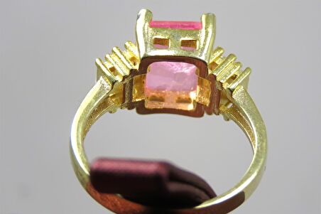 Pembe Topaz Taşlı Gümüş Yüzük 4300317