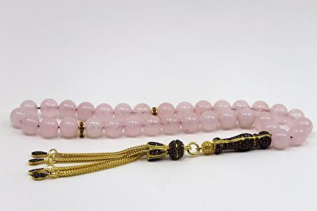 8 mm Küre Kesim Pembe Kuvarz Taşı Tesbih 4300328