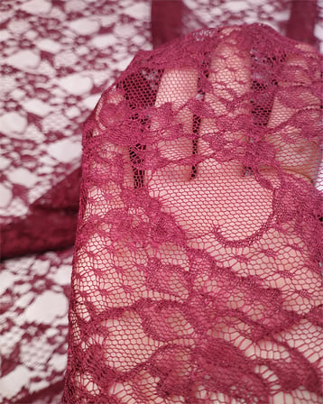 Bordo İnce Dantel Kumaş Elbiselik & Bluzluk 145x230cm
