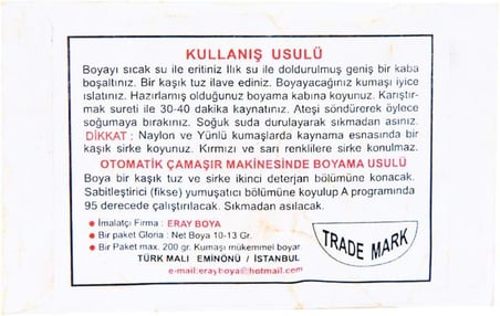 Kumaş Boyası Koyu Yeşil 10 Gr Paket