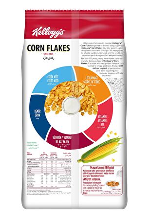 Kellogg's Corn Flakes Kahvaltılık Mısır Gevreği 400 Gr,Lif Kaynağı,Demir ve 6 Vitamin içerir