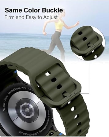 - Samsung ile uyumlu Galaxy Watch 4 5 6 7 FE 40 40 44 Classic 42 43 46 47 mm Kordon Dekoratif Örgü Çizgili Spor S