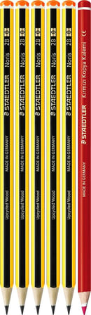 Staedtler 120-0 Noris 2B Kurşunkalem (5 Adet) &amp; 13144-23LN &amp; Kırmızı Kopya Kalemi