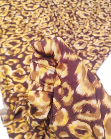 Hardal Kahve İnce Dökümlü Esnek Rayon Jarse Kumaş Elbiselik & Bluzluk 120x90cm