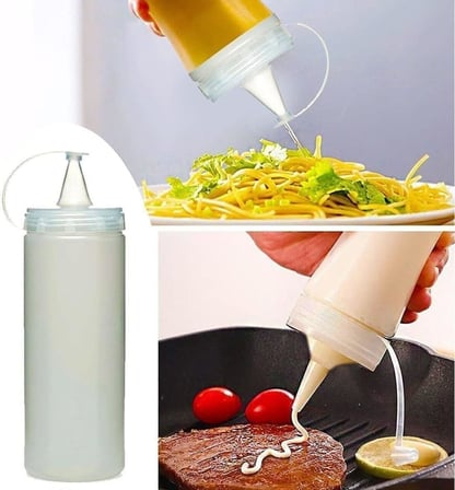 2 Adet Sos Şişesi 700 Ml Plastik Yağlık Sirkelik Ketçap Mayonez Sızdırmaz Sosluk Yağdanlık,BPA İçermez (Şeffaf)