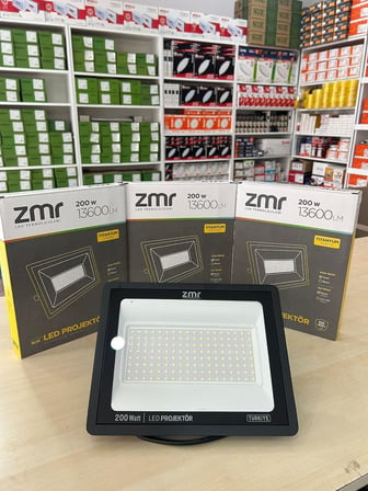 ZMR Ultra Slim LED Projektör - 50W/100W/150W/200W/300W Titanyum Serisi - 10200LM Yüksek Parlaklık, IP66 Su Geçirmez, Dış Mekan Aydınlatma [Siyah Kasa Seçenekleriyle] (150, Vat)