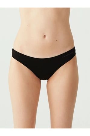 Kadın 5'li Ekonomik Paket İnce Lastikli Slip Siyah Beyaz Ten