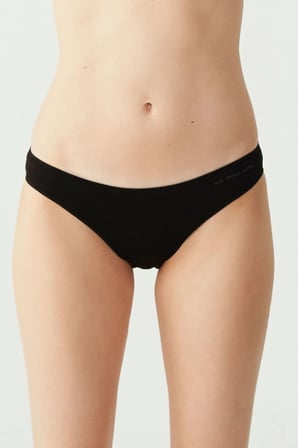 Kadın 5'li Ekonomik Paket İnce Lastikli Slip Siyah Beyaz Ten