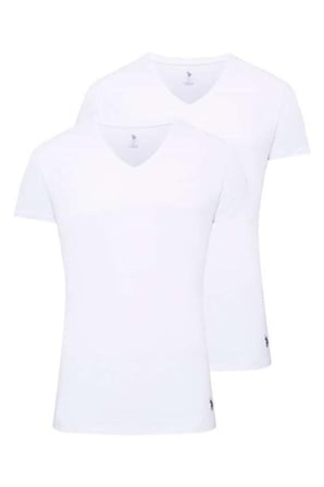 V Yaka 2'li Paket Erkek T-Shirt