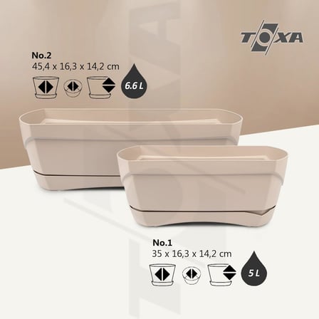 Modern Balkon Saksı (Kahve, 5 Litre)
