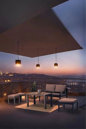 Erinöz Rimini Bahçe Balkon Oturma Grubu 2+1+1+Sehpa