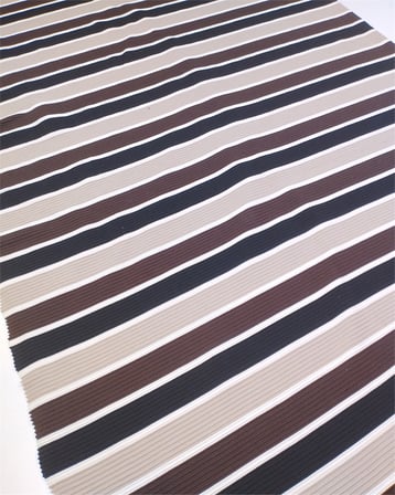 Kahve Bej Siyah Ekru Enine Çizgili İnce Dolgun Triko Örme Kumaş Hırkalık & Kazaklık 160x230cm