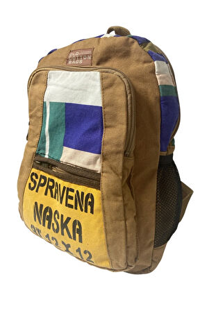 Kaliteli Renkli Vintage Salaş Disayn Günlük Sırt Gezi Okul Seyahat Çantası 28 Cm X 37 Cm