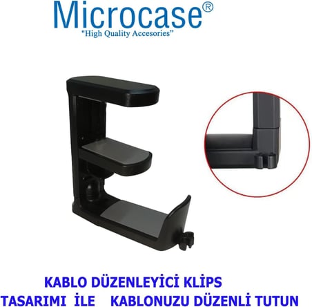 Masaya Monte Ayarlanabilir 360 Derece Döner Oyuncu Kulaklık Eşya vb. Tutucu Stand -AL4804