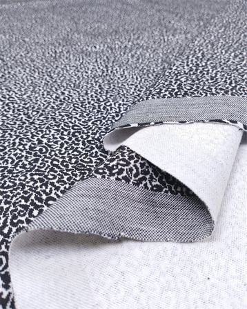 Siyah Gri Desenli Dolgun Esnek Jakarlı Örme Kumaş Hırkalık & Kazaklık 160x100cm
