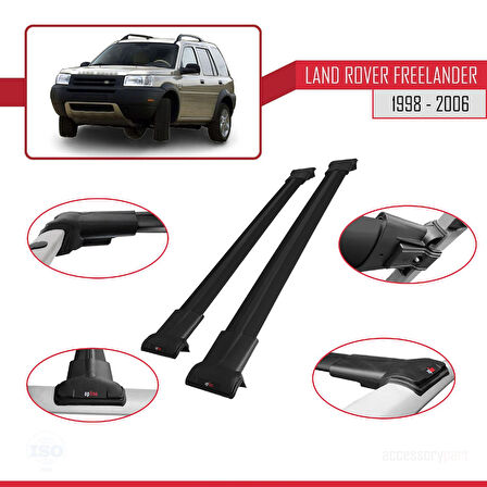 Land Rover Freelander (L314) 1998-2006 Arası ile Uyumlu FLY Model Ara Atkı Tavan Barı Siyah 2 Adet